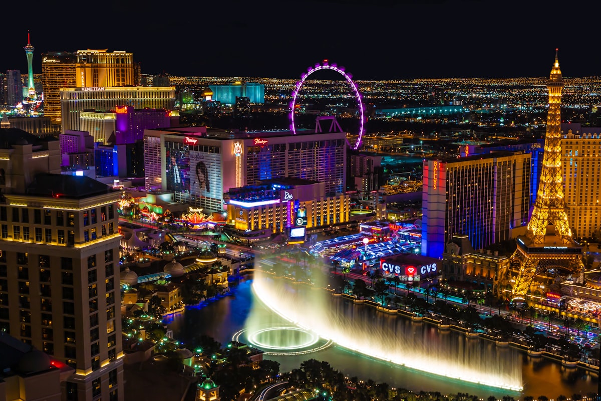 The Las Vegas Strip lit up at night