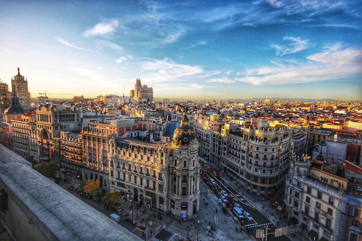 The Metropoli building on Gran Vía in Madrid, Spain