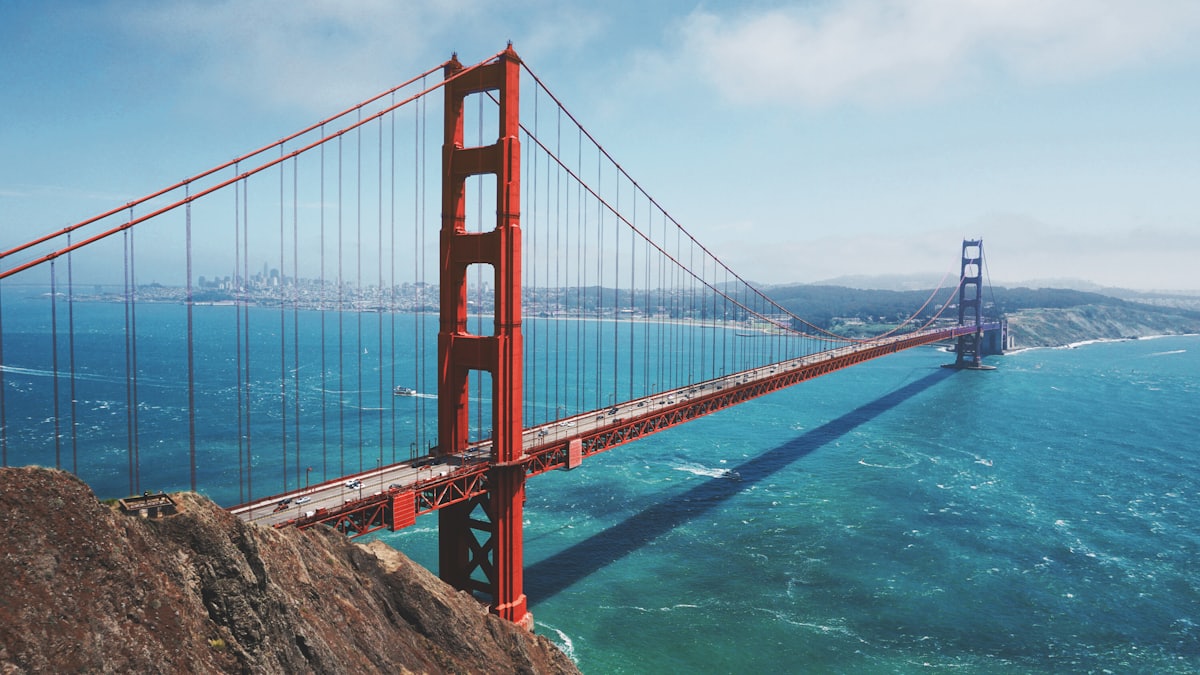 The Golden Gate Bridge in daylight