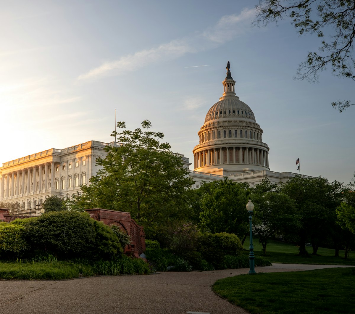 The United States Capitol at golden hour