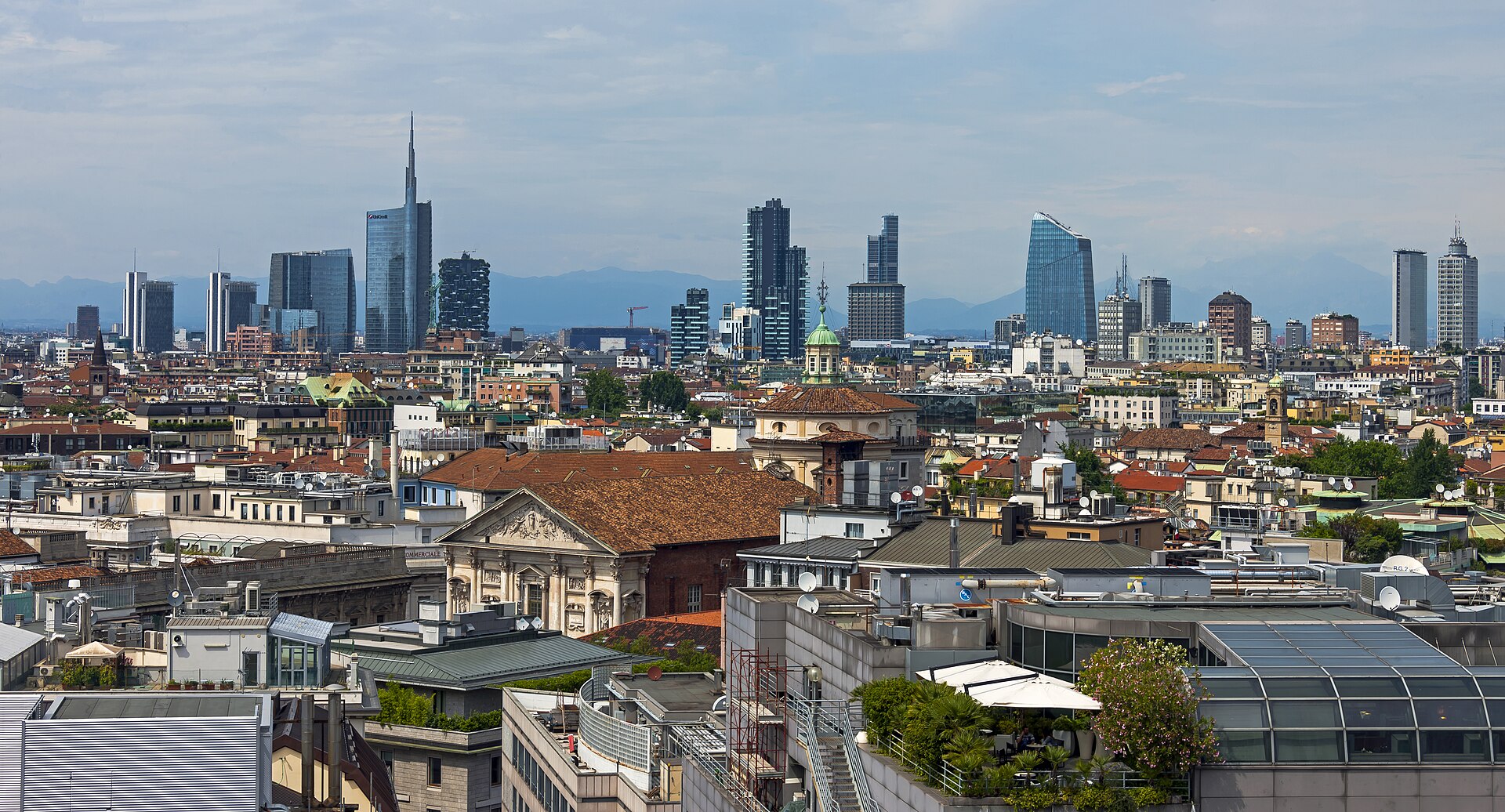 Milan skyline from the roof of the Duomo