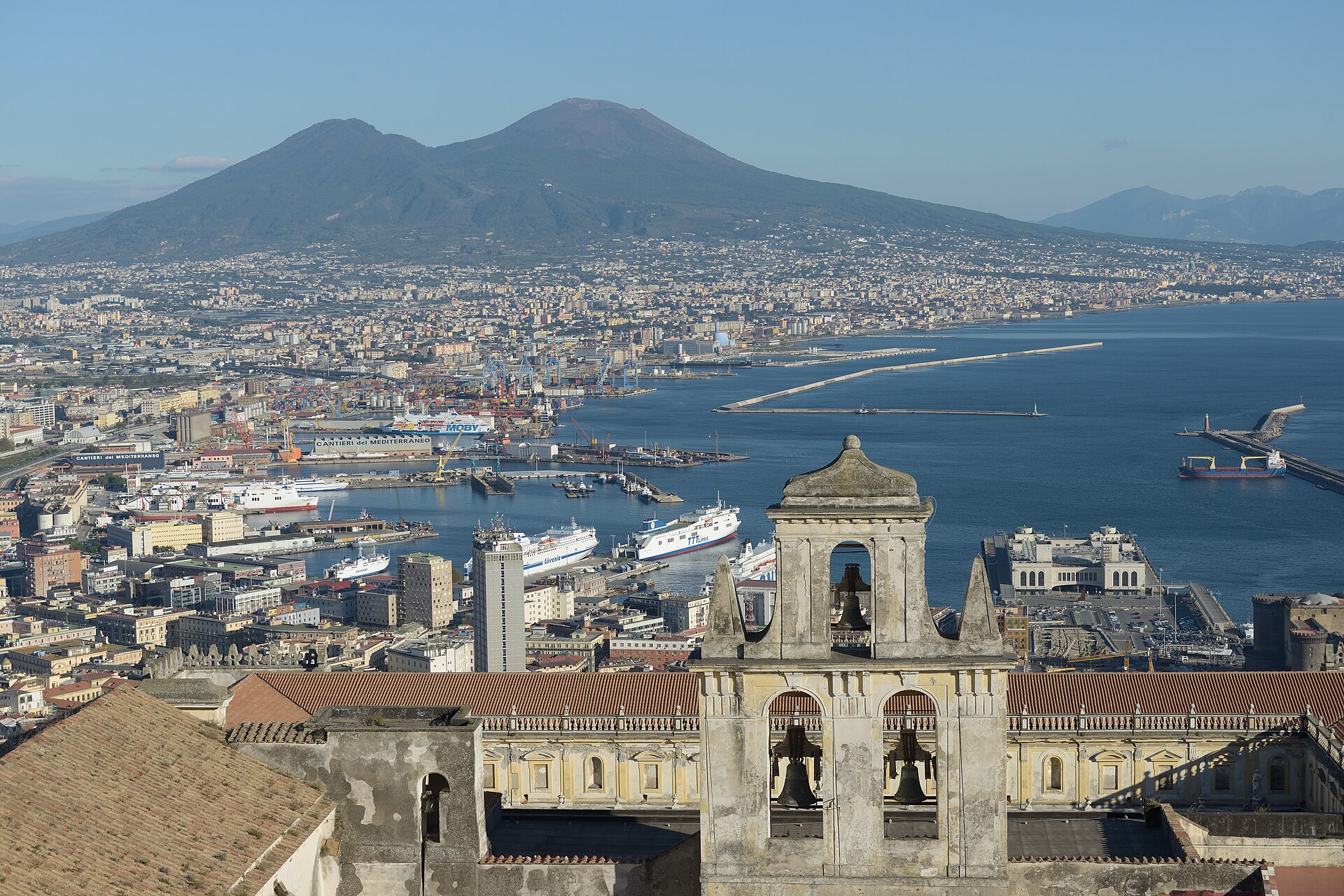 View of the gulf of Naples from the Castel Sant'Elmo