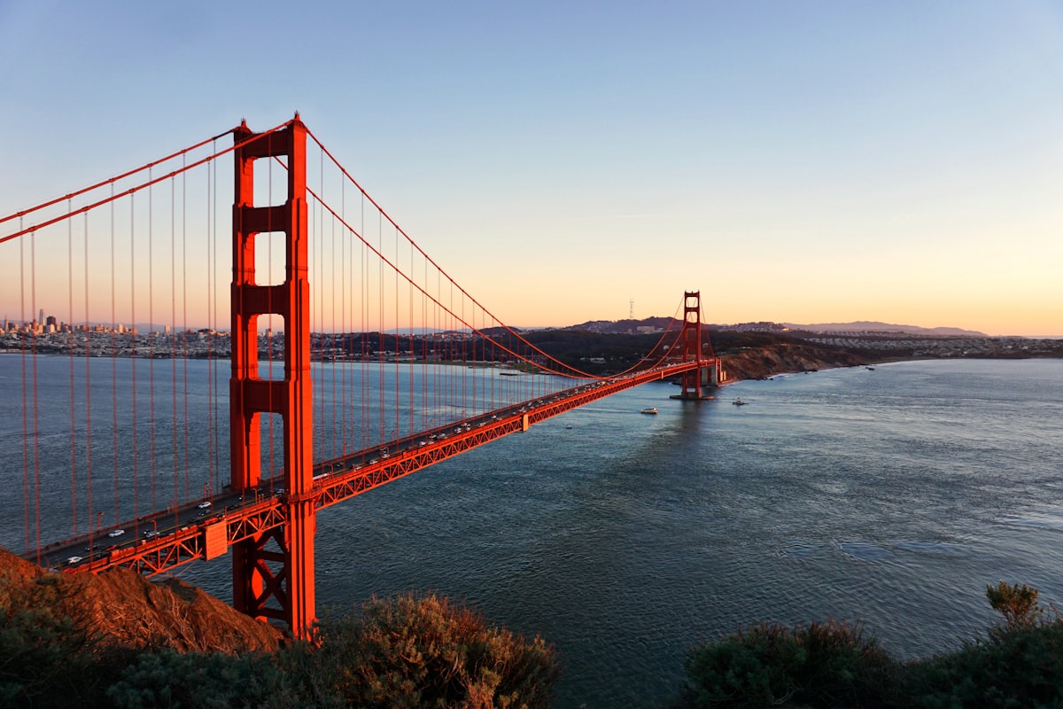 The Golden Gate Bridge in daylight